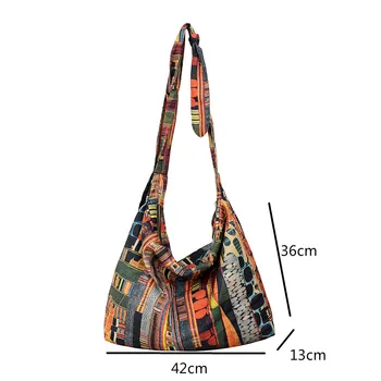 Johnature Собственоръчно Printing Рамо Чанти 2021 New Vintage Large Capacity Women Bag Leisure All-match Female Messenger Bag