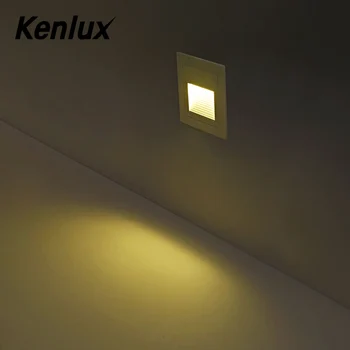 открит и закрит водоустойчив издълбана степер светлини 3 Watt Led лестничный светлина квадратен AC85-265V мода, с монтиран на стената на ъгловата лампа нощна светлина