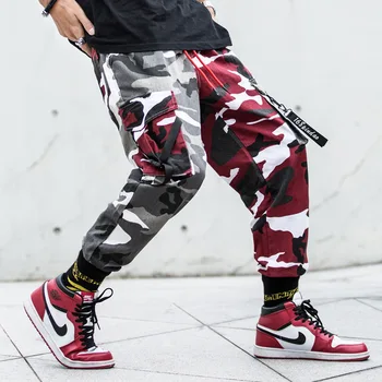 Хип-хоп Мъжка Мода Челно Пътеки Панталони Камуфлажни Панталони Карго Панталони Harajuku Градинска Мъжки Камуфлажни Панталони, Мъжки Панталони Размерът на M-4XL