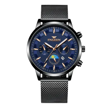 FNGEEN 5123 Herren Uhr Luxus Марк Männer Quarz Edelstahl Armbanduhr Männer Military Wasserdicht Business Wrist Watch