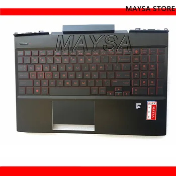 Оригинален Лаптоп Palmrest Горната част на Корпуса US Red Осветен Keyboard Тъчпад За HP Omen 15-DC Series L24369-001