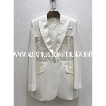 Ацетат разход на материал триизмерен тънък шивашки завързана на талията А-силует костюм модерен висококачествен женски сако