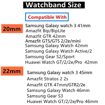 20 мм/22 мм и каишка за часовник Samsung Galaxy watch 3/46 мм/42 мм/Active 2/Gear S3 Frontier Силикон гривна Huawei GT/GT2/2e/Pro каишка