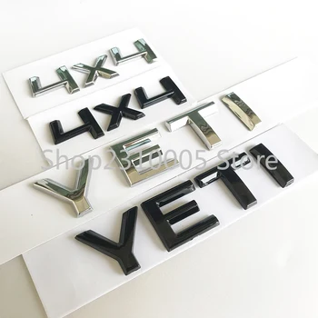 Букви ABS Лого Емблема за Skoda YETI 4X4 230 TSI Багажника на Автомобила Табела Отпред Отзад Икона Стикер 80 mm 90 mm 100 mm Черен Хром