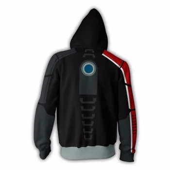 BIANYILONG 2018 нови блузи, Блузи, Палта и Качулки Костюм Легион Облекло Mass Effect 3D печатни Цип Блузи, потници