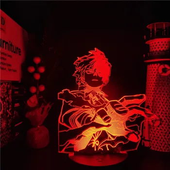 Boku no Hero Academia АНИМЕ LAMP Todoroki Shoto Led Night Lights MY HERO ACADEMIA Лампара For Xmas Gift