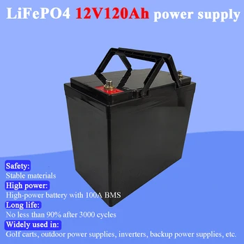 12v 120ah Капацитет lifepo4 12.8 V батерия слънчева батерия RV Акумулаторна литиева Ютия с bms за външно къмпинг