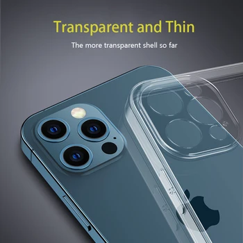 Ултра тънък Прозрачен Калъф За Телефон Силиконова Мека Делото За iPhone 11 12 Pro XS Max X 8 7 6 6s Plus SE2020 XR Mini Case
