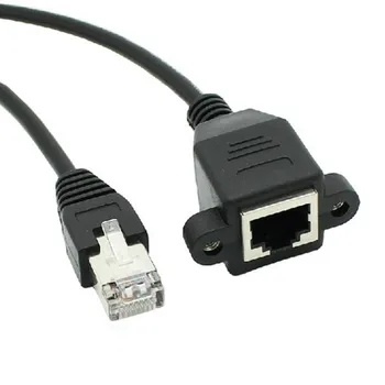 RJ-45 Male to Female Screw Panel Mount Ethernet LAN Мрежова Удължител