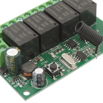 Умен светлина Swtich Релеен Безжичен модул DC 6~30 В 4CH 433 Mhz RF Универсален релеен контролер и предавател 500 метра,гараж