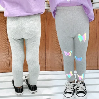 Момиче Пеперуда Гамаши 2020 Есен Нова Дете Лазерни Светлоотразителни Панталони Детски Ежедневни Спортни костюми