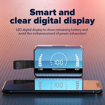 TWS Безжични Слушалки 3500mAh зарядно устройство ще захранване на Скоростната 9D Стерео Спорт Водоустойчив Bluetooth Безжични Слушалки С Микрофон за Телефон