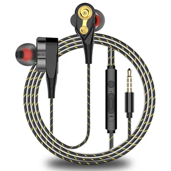 Слушалки с кабел, Слушалки Двойна Водача Телефон Слушалки 3.5 мм Inear Слушалки И Регулатор на силата на Звука на Музиката Слушалките Бас за xiaomi