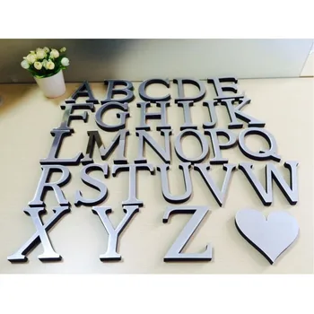 26 Английски Букви Огледално Стикери За Стена 3D Ефект Акрилни Думи от Азбуката Огледала Стикери За Стена, Стикери САМ Home Art Бижута