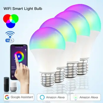 Smart Light Bulb Wifi Led Лампа 15W RGB Led Bulb RGBW RGBWW E27 B22 Dimmable Intelligent Home Light Работа С Алекса Google Home