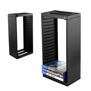 Многофункционален Диск за Съхранение на багаж Кула на Играта Дискове Притежателя Вертикална Поставка 18 Слот Та Организатор за PS4 Pro Slim Xbox One