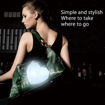 LED Bag Lamp Сърце Round формата на сърце LED Handbag Light Atmosphere Светлини Decor Светлини Intelligently Smart Touch Turn On With Ключодържател