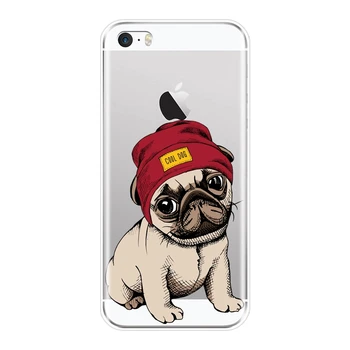 Калъф за телефон Apple iPhone 4 4S 5 5C 5S SE Case Силиконов Мопс Френски Булдог Кученце Кучето Kawaii Мека Делото за iPhone 4 5 S