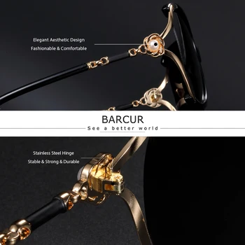 BARCUR Butterfly Design Fashion Women Слънчеви очила Поляризирани Лещи Дамски Слънчеви Очила с UV400 Защита