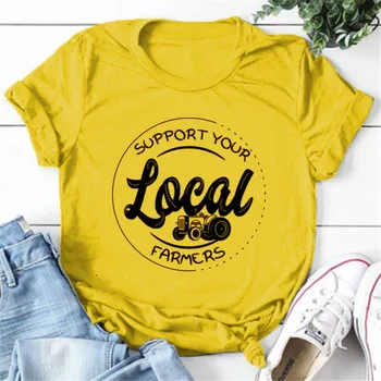 Подкрепете Своите Местни Фермери Графична тениска Farm Shirt Pride Farm Life Shirt Farmer Shirt Bella Платно Unisex Tee