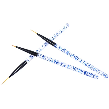 3 бр./компл. Nail Art Line Живопис Pen 3D Съвети Акрил UV-Гел, Четка за Рисуване Crystal Подложка Блясък Френски Дизайн Ноктите инструмент