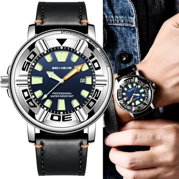 Ben Nevis Brand Business Мъжки Кварцов Часовник Многофункционални Светещи Водоустойчиви Часовници