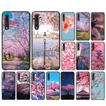 FHNBLJ Cherry Blossoms Tree Калъф за телефон huawei P 8 9 10 20 30 40 pro lite P9 lite 2019