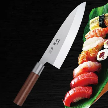 Японски Сашими Кинфе 5CR15 От Неръждаема Стомана Деба Суши Готвач Кухненски Нож Янагиба Филе от Сьомга на Главата на Риба Секира Ножове