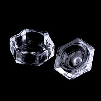 Nail Crystal Cup Glass Dappen Dish Cup маникюр Liquid Acrylic Powderstyling Tool за нокти dust collector Clear