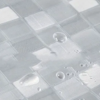 Водоустойчив Mildewproof Сгъсти 3D Пластмаса, PVC Плочки Душ Камъчета Виси Прозрачен Анти Мухъл Баня Завеса 1 Бр