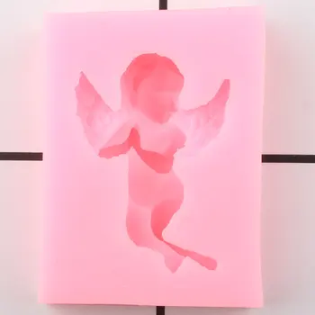 Angel Baby Silicone Мухъл Cupcake Topper Fondant Мухъл САМ Baby Birthday Cake Decorating Tools Candy Clay Chocolate Gumpaste Мухъл