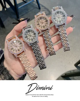 Луксозна Марка Diamond Rose Woman Watch Ladies Stainless Steel Dress Watches Women Quartz Crystal Watches Dropshipping Hot Selling