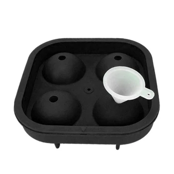 4 Дупки с Диаметър 4,3 см Хранително-вкусовата Силикон Футболна Форма на Кубче Лед Тава Топка Лед Мухъл