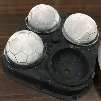 4 Дупки с Диаметър 4,3 см Хранително-вкусовата Силикон Футболна Форма на Кубче Лед Тава Топка Лед Мухъл