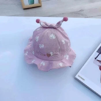 Лято Сладко Бебе Слънцето Шапка Сърцето Печат Baby Boy Girl Hat Открит Деца Кофа Шапка Деца Домати, Шапка, Детски Плажни Шапки Шапчица