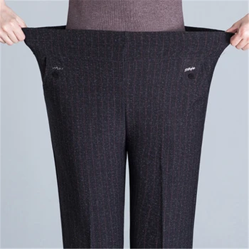 Нови Допълнителни извънгабаритни Дамски Панталони Свободни Високи Еластични Ластични Панталони Пролет Панталони на Средна възраст XL-8XL Есенни Панталони Дамски Панталони