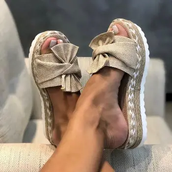 Жените Лък Чехли 2021 Лято Ежедневни Плажната Кок Приплъзване На Платформа Дамски Сандали Парти на Открито Чорап дамски сандали