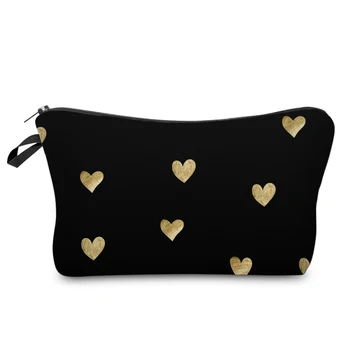 Гореща Разпродажба на Дамски Косметичка Pretty Printed Love Heart Cosmetics Organizer Bag Преносими Чанти за съхранение за жени Малка чанта за тоалетни принадлежности
