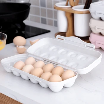 Сгъваема Кутия За Съхранение На Яйца С Капак, 12 Мрежи Хранително-Вкусовата Хладилник За Съхранение На Ключалката Тип Може Да Бъде Наложен Домашни Кухненски Принадлежности
