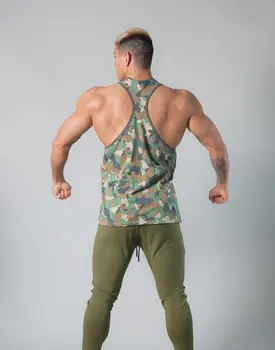 LYFT new men ' s sports splicing training дишаща еластична casual sleeveless sports trainningfitness I-shaped tank top
