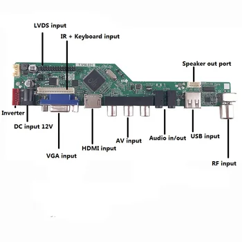 Комплект за HSD170MGW1-A00/B00/B01/C00 1440x900 2 лампи Аудио USB LED VGA AV Такса контролер LCD панел TV HDMI-съвместим дисплей