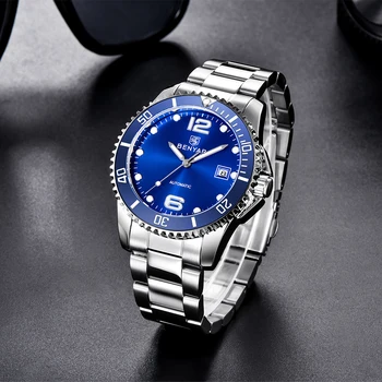 BENYAR Brand Luxury Men Механични Ръчни Часовници е От Неръждаема Стомана Водоустойчив Автоматични Часовници за Мъже reloj hombre