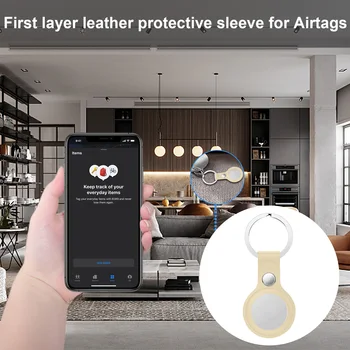 Pro Leather Tracker Cover Ултра-Ключодържател Anti-lost За Apple Airtags Bluetooth Защитен ръкав За Apple Локатор Tracker