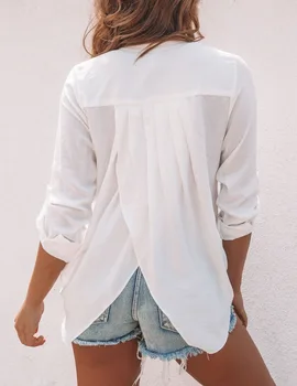 Нов Za traff Женски летен топ y2k Мода Плътен Цвят С Дълъг Ръкав Нагънат преди Нарязване Подгъва на ризата трафика на женска блуза zaraed