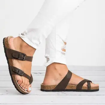 Дамски обувки на платформа 2020 Лятна мода Дъга Клип Чорап Джапанки Римски стил корк чехли Мини плажни дамски сандали