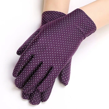 Модни дамски ръчен ръкавици Дамски Летни Слънчеви ръкавици Сладки точка тънки Сензорни Трикотажни тъкани Дишащи Ръкавици За Шофиране