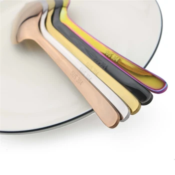 Muilt Color Salad Forks Black Rainbow Cutlery Set Mirror 18/10 Stainless Steel Sporks Fruit Fork Scoop Dinnerware 1 Бр.