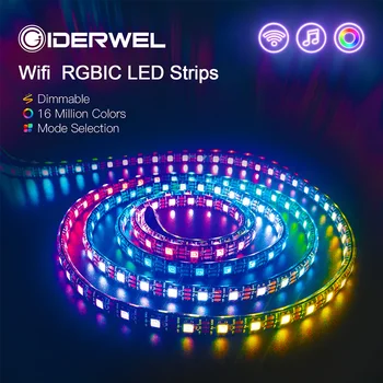 Smart Wifi RGB Led Strip Light USC1903 12V Addressable Led Lights with Remote Pixel Led Background Ambiance Tape Work for Алекса