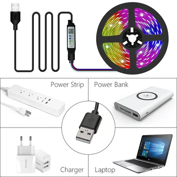 Bluetooth USB LED Strip Light RGB 5050 30Leds/M Led светлини Lamb Гъвкава Лампа Лента, внасяни диод Лента 1 M 2 M 5 M 10 M Вътрешно осветление