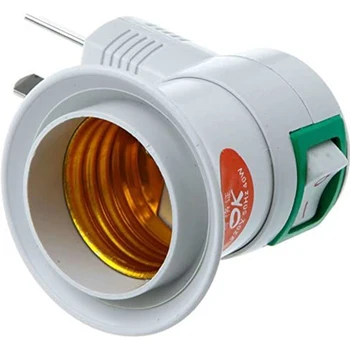 E27/E26 Socket Adapter with Switch, Standard US Plug Adapter Holder for Home Light Fixtures Socket Converter Bulb